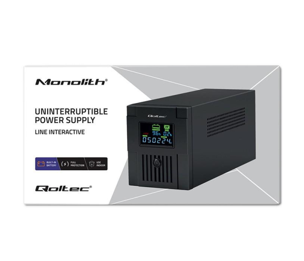 Qoltec UPS Line Interactive | Monolith | 2000VA | 1200W | LCD | USB - 1180152 - zdjęcie 9